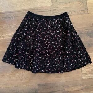 Urban Outfitters Black Velour Skater Skirt Size 1 /Small